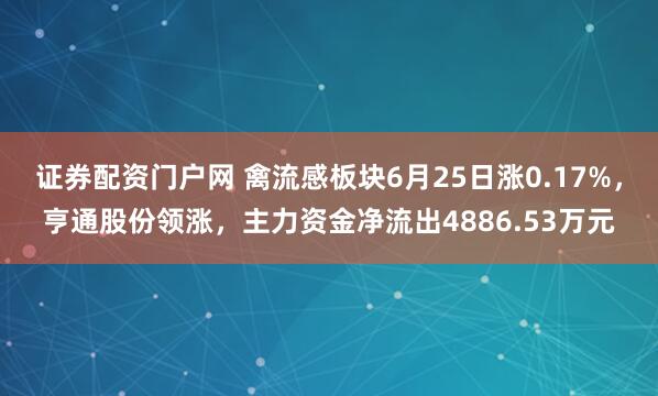 证券配资门户网 禽流感板块6月25日涨0.17%，亨通股份领涨，主力资金净流出4886.53万元
